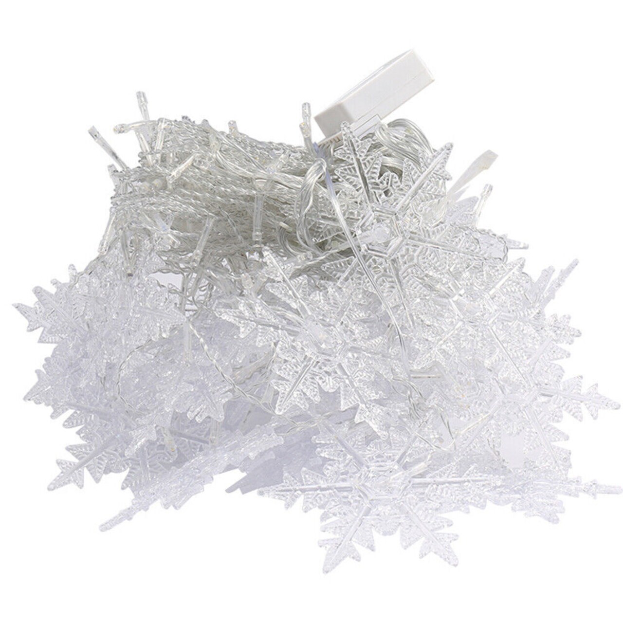 Plastic LED Snowflake String Lights for Christmas Hanging Decor